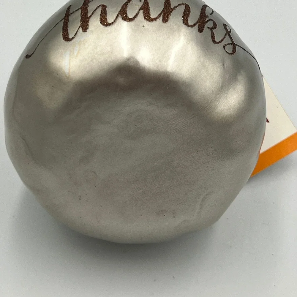 Target Pumpkin Decor Unisex OS Silver Brand New Give Thanks Glitter Metallic